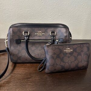 Brown Coach purse and wallet set bundle